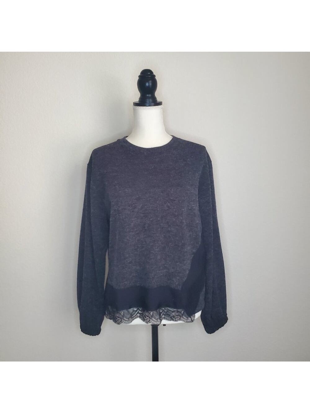 Zara Gray Crewneck Sweater Medium